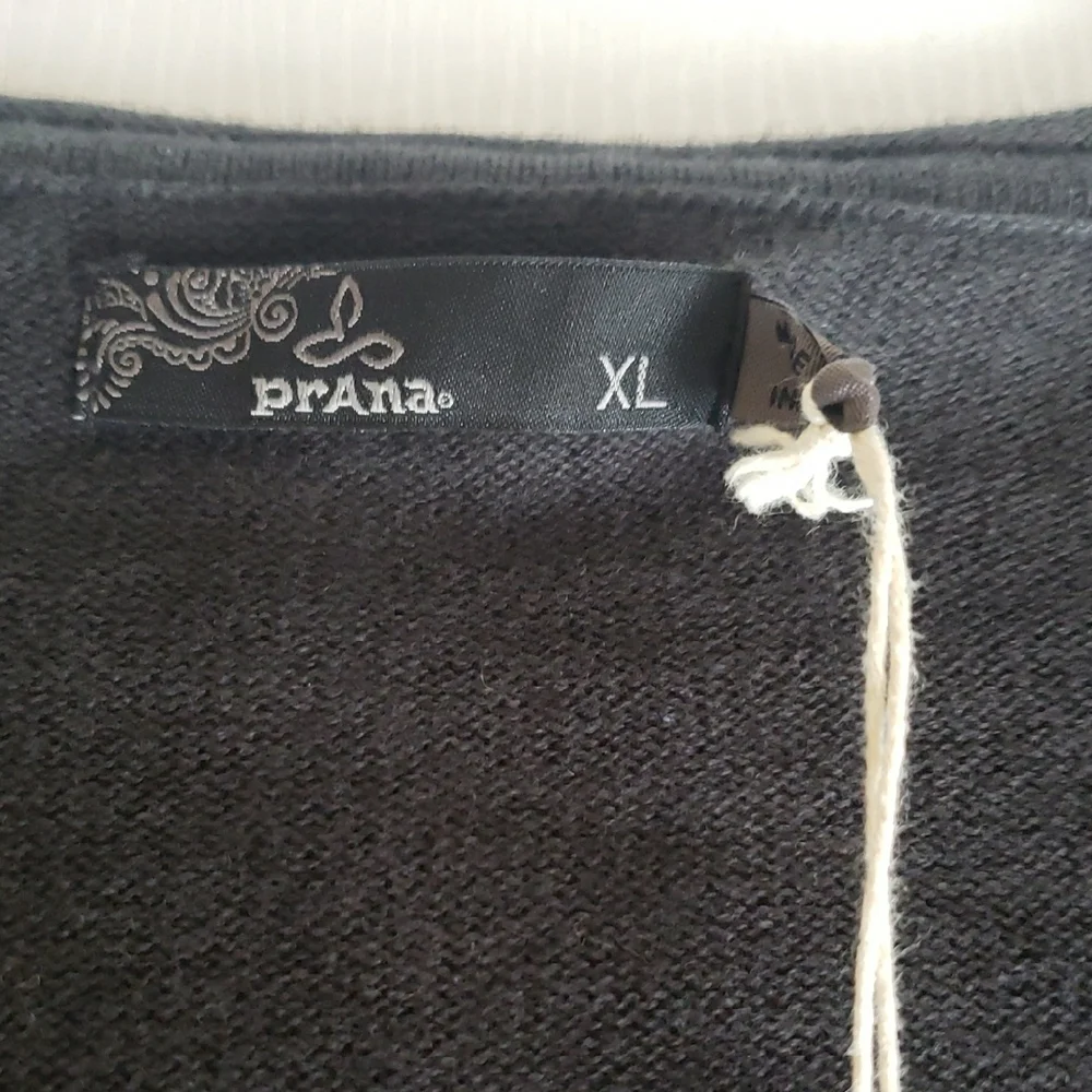 Prana 100% Organic Cotton Charcoal Knit Top,zise Xl. - Picture 2 of 10